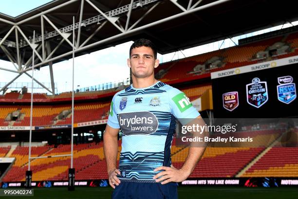 Nathan Cleary poses for a photo during the New South Wales Blues State of Origin Captain's Run at Suncorp Stadium on July 10, 2018 in Brisbane,...