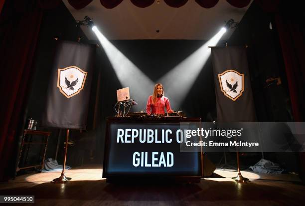 Michelle Pesce performs during "The Handmaid's Tale" Hulu finale at The Wilshire Ebell Theatre on July 9, 2018 in Los Angeles, California.