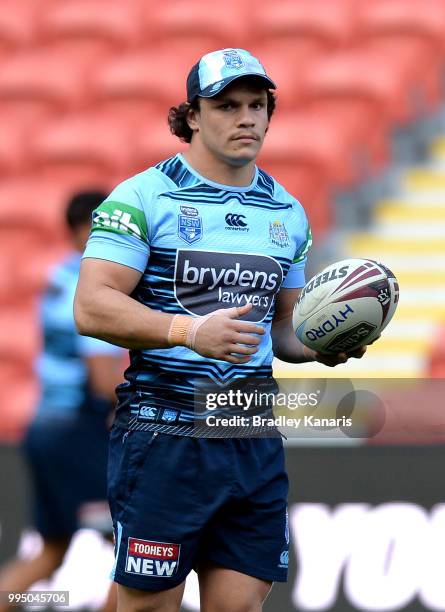 James Roberts in action during the New South Wales Blues State of Origin Captain's Run at Suncorp Stadium on July 10, 2018 in Brisbane, Australia.
