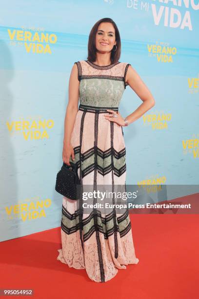 Rocio Munoz attends 'El Mejor Verano De Mi Vida' premiere on July 9, 2018 in Madrid, Spain.