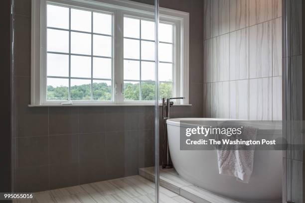 Masterbath Tub in the Travers model home at Summerhouse Landing on July 6, 2018 in Herndon Virginia.