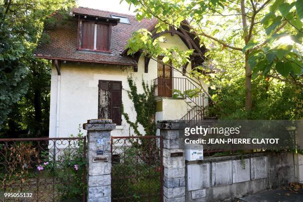 Picture taken on July 10, 2018 in Chambery shows the house of Maurice Agnelet which will be auctioned at the Courthouse. - Maurice Agnelet was...