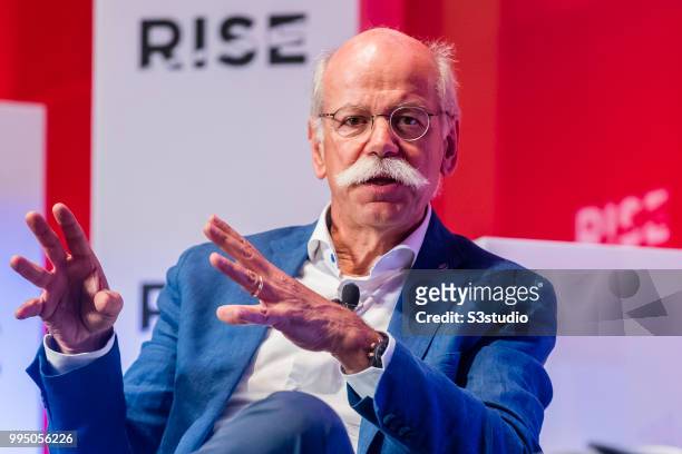 Dieter Zetsche, chairman of the board of management of Daimler AG, Head of Mercedes-Benz Cars, of Mercedes-Benz Cars, attends the Day 1 of the RISE...