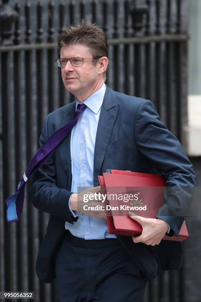 Business Secretary Greg Clark arrives for a cabinet meeting at 10 Downing Street, on July 10, 2018 in London, England. Ministers are meeting for a...
