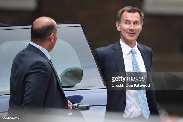 Foreign Secretary Jeremy Hunt arrives for a cabinet meeting at 10 Downing Street, on July 10, 2018 in London, England. Ministers are meeting for a...