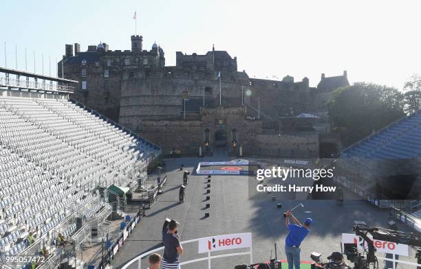 General view of the arena during a rehearsal for The Hero Challenge on the Promenade of Edinburgh Castle following practice for the Aberdeen Standard...