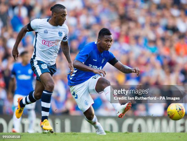 Rangers Alfredo Morelos in action during a pre-season friendly match at Ibrox Stadium, Glasgow.