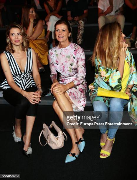 Aneta Milicevic, Nuria March and Carmen Morales attends the 2nd Skin Co. Fashion show at Mercedes Benz Fashion Week Madrid Spring/ Summer 2019 on...