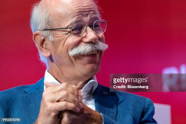 Dieter Zetsche, chief executive officer of Daimler AG, reacts during the Rise conference in Hong Kong, China, on Tuesday, July 10, 2018. The...