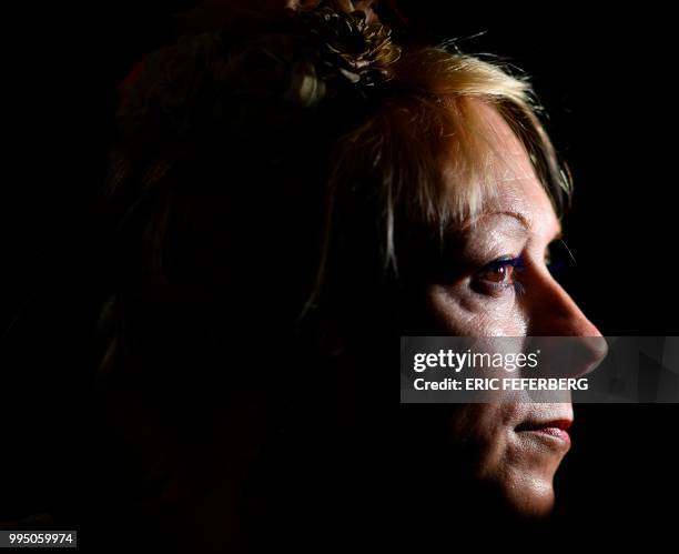 French transgender artist Phia Menard, who plays in "Saison seche" at the 2018 Avignon theatre festival, poses during a photo session in Paris on...