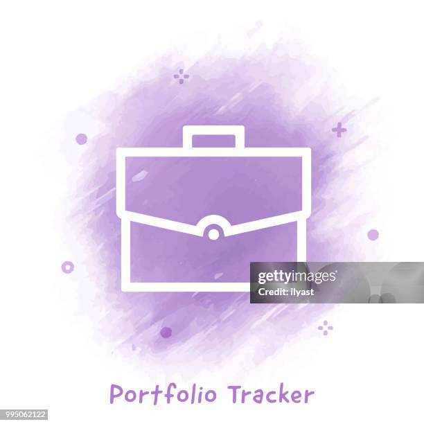 portfolio tracker linie symbol aquarell hintergrund - business tracker stock-grafiken, -clipart, -cartoons und -symbole