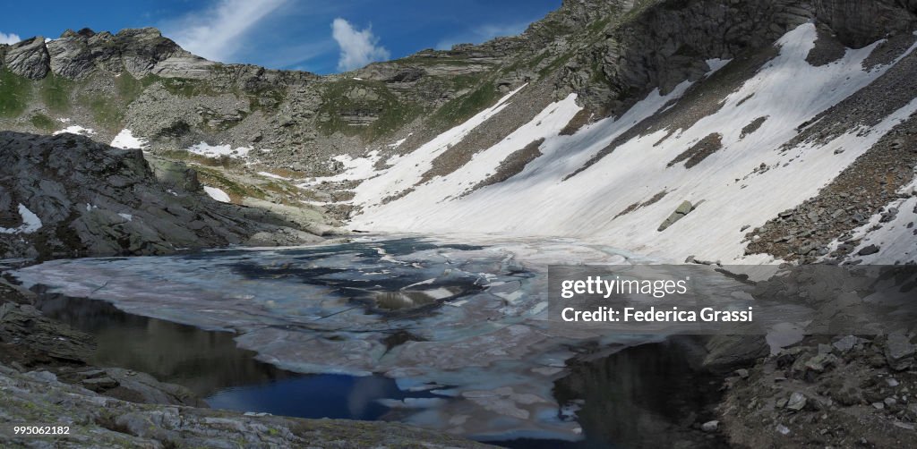 Panoramic of Upper Paione Lake (Lago del Paione Superiore), Bognanco Valley