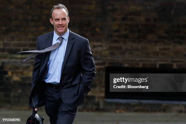 Dominic Raab, U.K. Exiting the European Union secretary, arrives for a weekly meeting of cabinet ministers at number 10 Downing Street in London,...