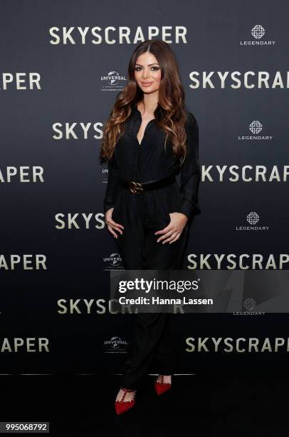 Joanna Triantos attends the SKYSCRAPER Sydney Premiere at Event Cinemas George Street on July 10, 2018 in Sydney, Australia.