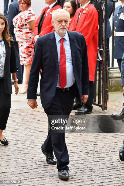 Jeremy Corbyn attends as members of the Royal Family attend events to mark the centenary of the RAF on July 10, 2018 in London, England.