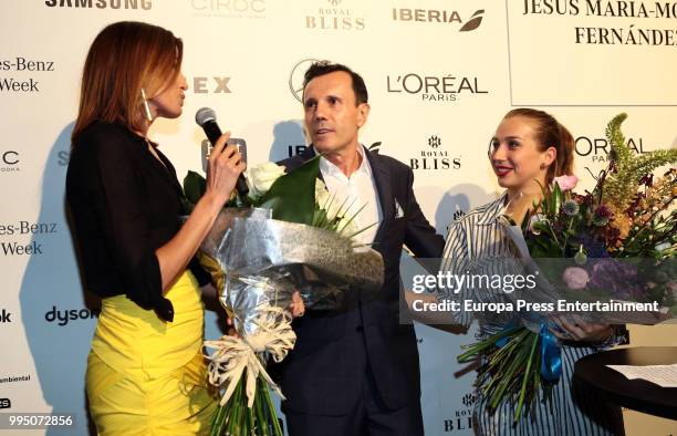 Nieves Alvarez attends the homage to Jesus Maria Montes-Fernandez at Mercedes Benz Fashion Week Madrid Spring/ Summer 2019 on July 9, 2018 in Madrid,...