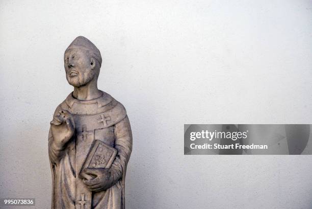 Detail of a sculpture in the Museum of Saint Agostina, Genoa, Italy. Begun by the Augustinians in 1260, it is one of the few Gothic buildings...