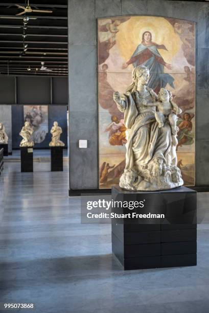 Detail of artworks in the Museum of Saint Agostina, Genoa, Italy. Begun by the Augustinians in 1260, it is one of the few Gothic buildings remaining...