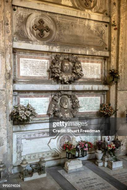 The Staglieno Cimitero Monumentale, Genoa, Italy. Famous for its monumental sculpture and covering an area of more than a square kilometre, it is one...