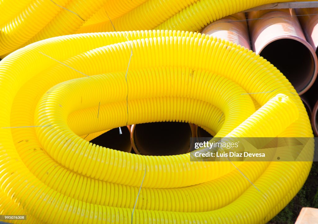 Street humanizing, yellow pipes