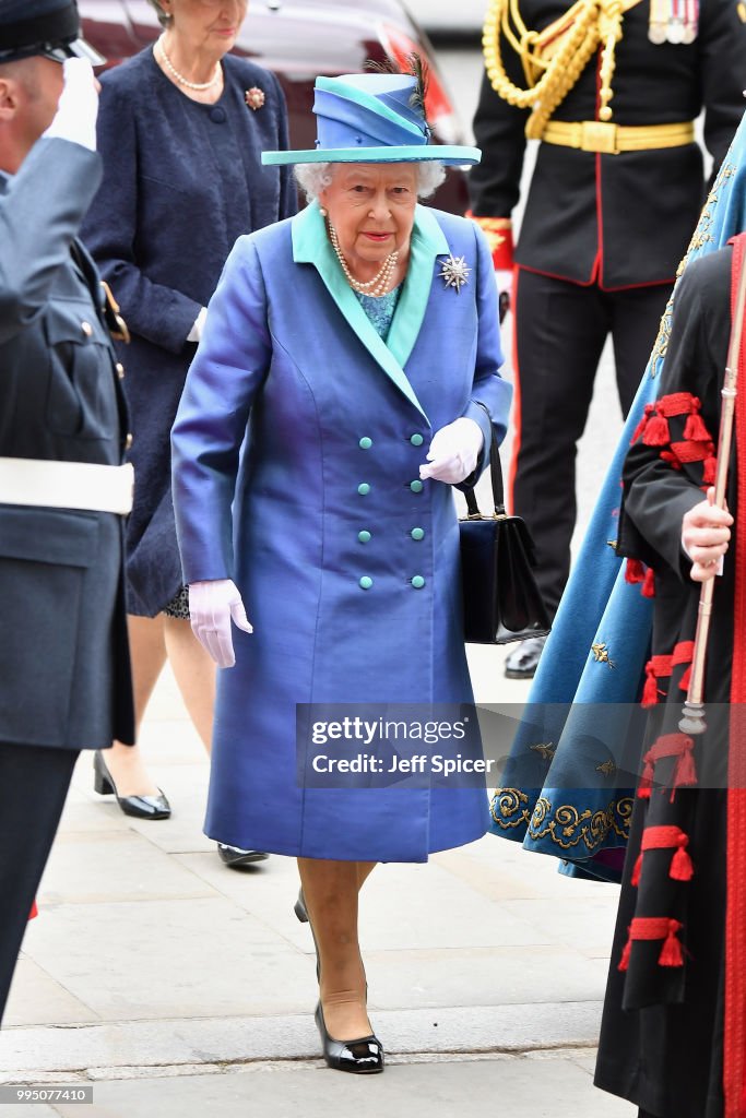 Queen Elizabeth II attends as members of the Royal Family attend ...