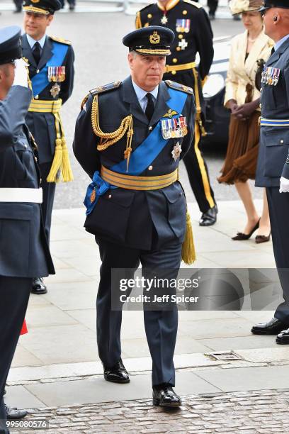 Prince Andrew, Duke of York attends as members of the Royal Family attend events to mark the centenary of the RAF on July 10, 2018 in London, England.