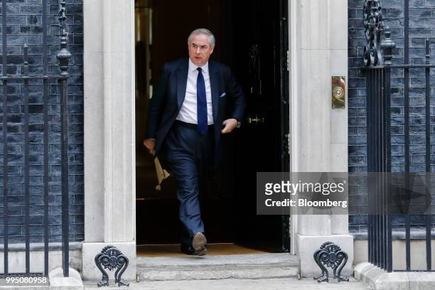 Geoffrey Cox, U.K. Attorney general, departs from a weekly meeting of cabinet ministers at number 10 Downing Street in London, U.K., on Tuesday, July...