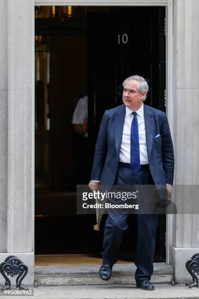 Geoffrey Cox, U.K. Attorney general, departs from a weekly meeting of cabinet ministers at number 10 Downing Street in London, U.K., on Tuesday, July...