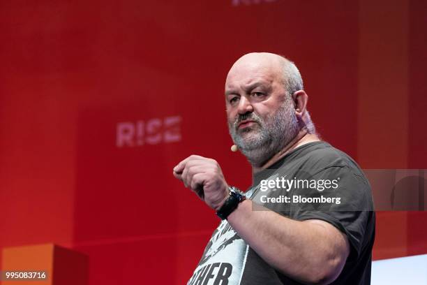 Werner Vogels, chief technology officer of Amazon.com Inc., speaks during the Rise conference in Hong Kong, China, on Tuesday, July 10, 2018. The...