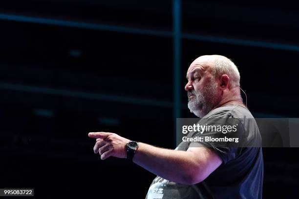 Werner Vogels, chief technology officer of Amazon.com Inc., speaks during the Rise conference in Hong Kong, China, on Tuesday, July 10, 2018. The...