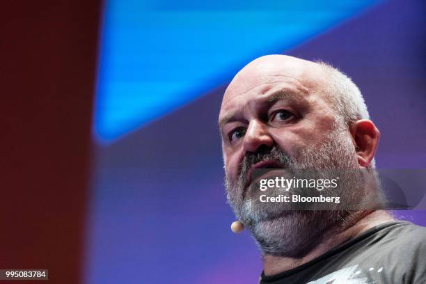 Werner Vogels, chief technology officer of Amazon.com Inc., speaks during the Rise conference in Hong Kong, China, on Tuesday, July 10, 2018. The...
