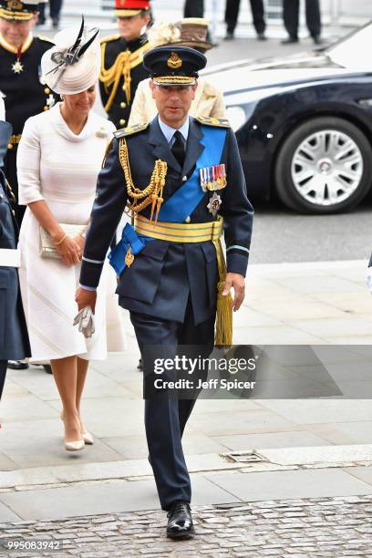 Prince Edward, Earl of Wessex attends as members of the Royal Family attend events to mark the centenary of the RAF on July 10, 2018 in London,...