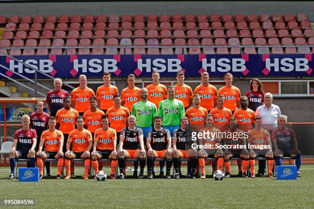 Back: physio Andre Dooijeweerd of FC Volendam, Daan Klinkenberg of FC Volendam, Gerry Vlak of FC Volendam, Joey Veerman of FC Volendam, Teije ten Den...
