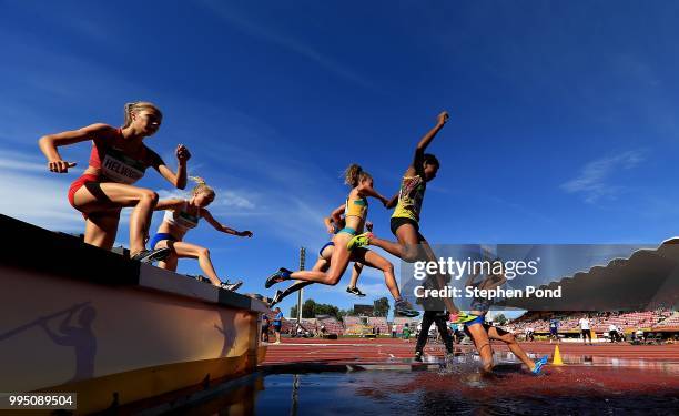 View during heat one of the Women's 3000m Steeplechase on day one of The IAAF World U20 Championships on July 10, 2018 in Tampere, Finland.