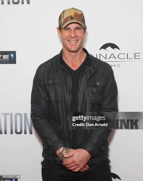 Aaron Jeffrey attends the Occupation world premiere on July 10, 2018 in Sydney, Australia.