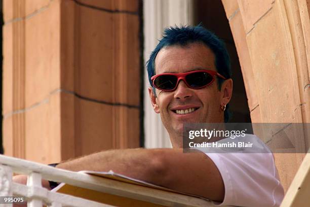 Green haired Colin Miller watches from the pavilion during the third day of the Second Npower Test between Engalnd and Australia at Lord's, London....