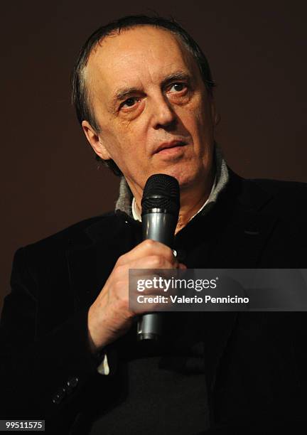 Dario Argento attends the ''La memoria della paura'' meeting during the 2010 Turin International Book Fair on May 14, 2010 in Turin, Italy.