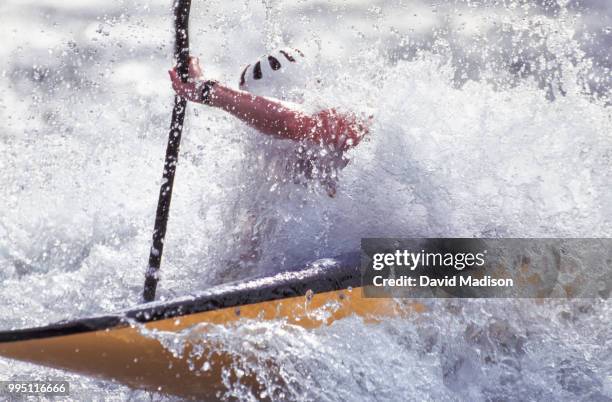 whitewater slalom kayaker - swift river stock pictures, royalty-free photos & images