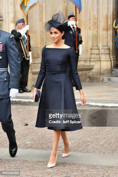 Meghan, Duchess of Sussex attends as members of the Royal Family attend events to mark the centenary of the RAF on July 10, 2018 in London, England.