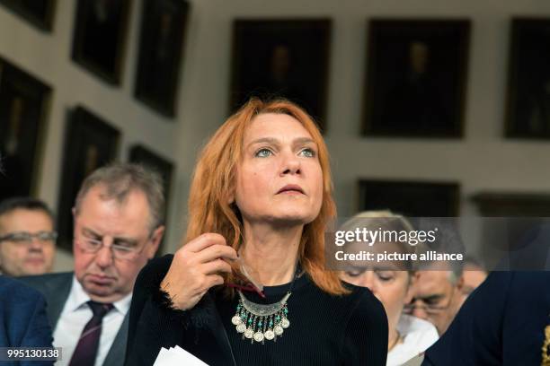 Turkish author and journalist Asli Erdogan, photographed during the award ceremony of the Erich Maria Remarque Peace Prize in Osnabrueck, Germany, 22...