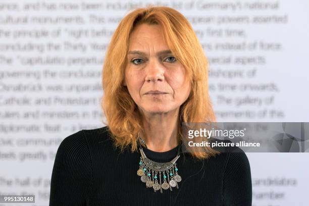 Turkish author and journalist Asli Erdogan, photographed during the award ceremony of the Erich Maria Remarque Peace Prize in Osnabrueck, Germany, 22...