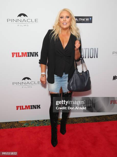 Mel Grieg attends the Occupation world premiere on July 10, 2018 in Sydney, Australia.