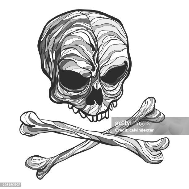 skull drawing - software piracy stock illustrations