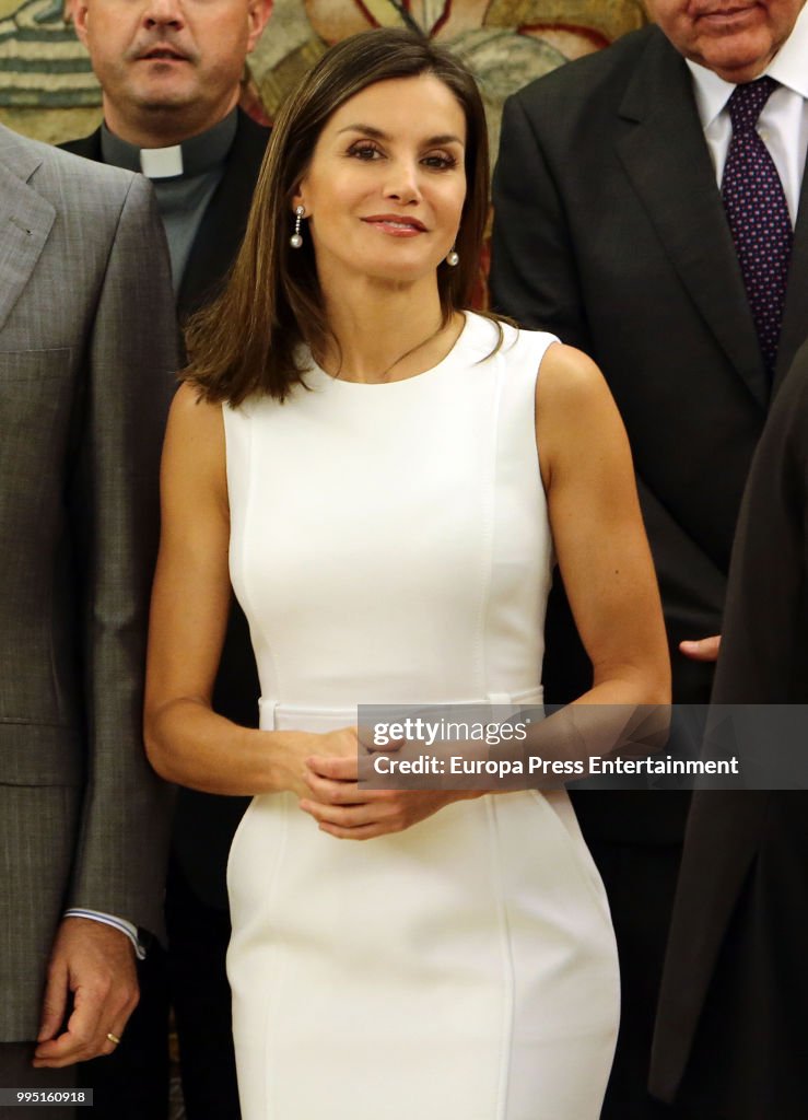 Spanish Royals Audiences At Zarzuela Palace