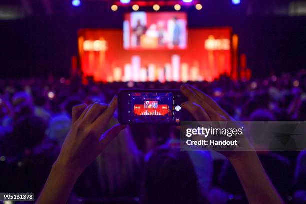 In this handout image provided by RISE, A general view at Centre Stage during day one of RISE 2018 at Hong Kong Convention and Exhibition Center on...