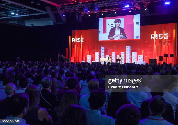 In this handout image provided by RISE, A general view at Centre Stage during day one of RISE 2018 at Hong Kong Convention and Exhibition Center on...