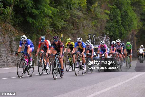 Asja Paladin of Italy and Team Valcar PBM / Christine Majerus of Luxembourg and Boels - Dolmans Cycling Team / Sarah Roy of Australia and Team...