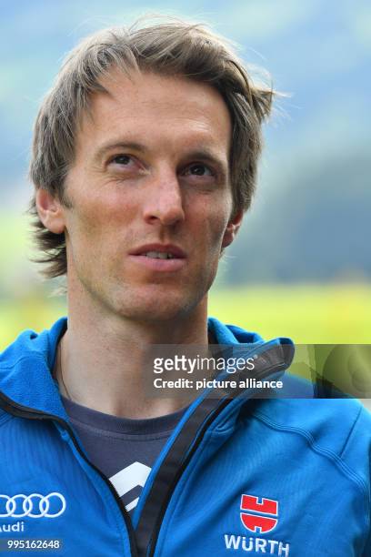 The German ski racer Fritz Dopfer takes part in the Media day of the Deutschen Skiverbandes in Uderns im Zillertal, Austria, 22 September 2017....