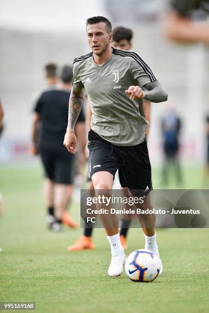 Federico Bernardeschi during a Juventus training session at Juventus Training Center on July 10, 2018 in Turin, Italy.