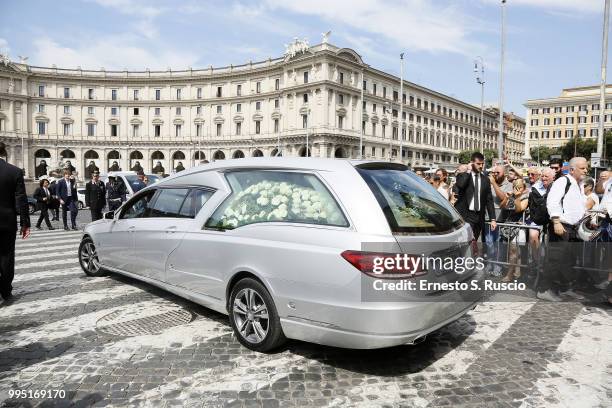 General view during the funeral for Carlo Vanzina at Santa Maria degli Angeli on July 10, 2018 in Rome, Italy.